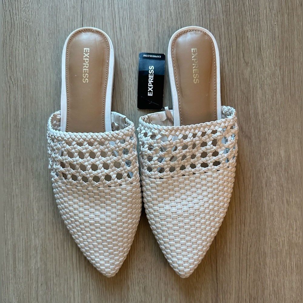 NWT Express Mules | Women’s Size 9 | White | Work Shoes